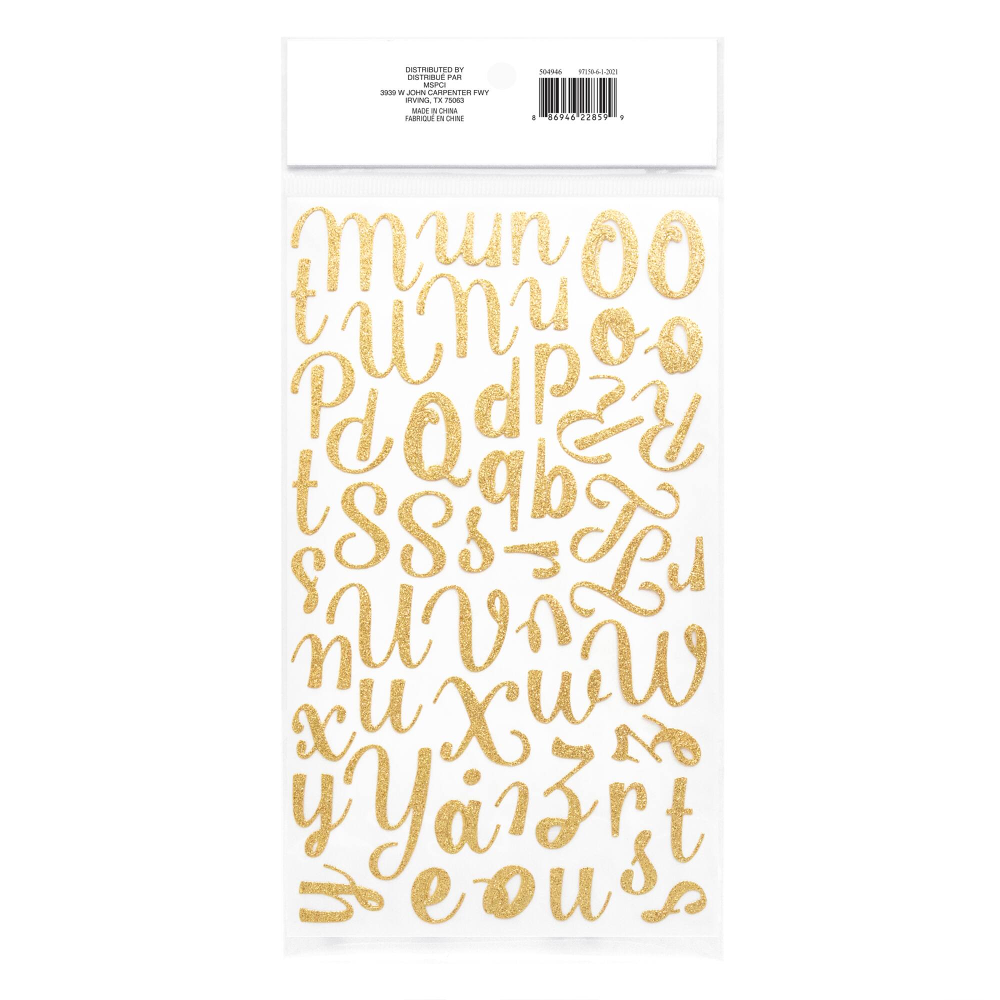 Gold Glitter Script Alphabet Stickers by Recollections™